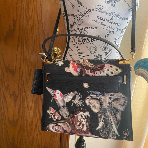 Valentino Garavani embroidered animal leather handbag - Picture 13 of 16